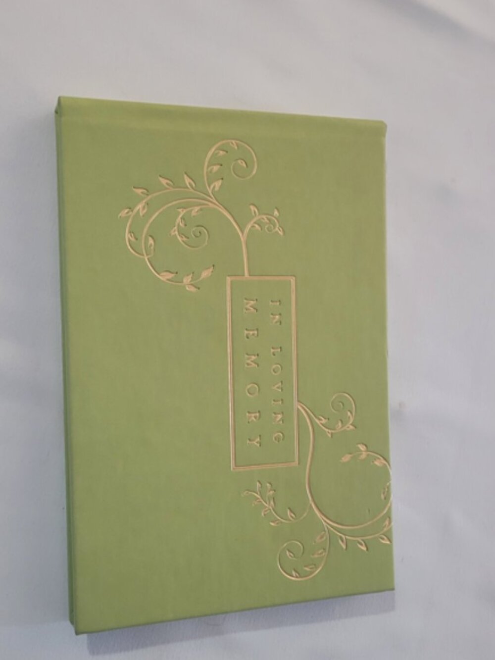 In Loving Memory Memorial Guest Book Hardcover Keepsake Album Unused Green